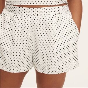 Kate Spade x Target Mini Polka Dot Linen Flared High Rise Shorts Cream/Black